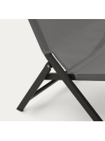 STAD folding deckchair for outdoor in matt grey painted aluminum for home or contract use