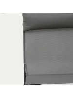 STAD folding deckchair for outdoor in matt grey painted aluminum for home or contract use