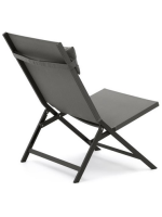 STAD folding deckchair for outdoor in matt grey painted aluminum for home or contract use