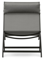 STAD folding deckchair for outdoor in matt grey painted aluminum for home or contract use