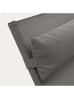 STAD folding deckchair for outdoor in matt grey painted aluminum for home or contract use