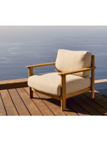 TARIN poltrona in legno di teak per esterno giardino terrazzi e interno casa o contract