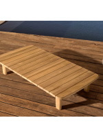 TARIN 140x70 cm table basse en bois de teck massif pour jardin extérieur ou terrasse