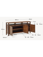 ASHAI Aparador de 180 cm en madera maciza de teca