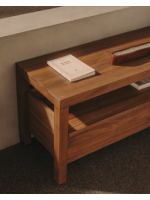 ASHAI soporte TV de 200 cm en madera maciza de teca