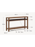 ASHAI 140 cm großes Konsole aus massivem Teakholz