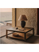 ASHAI Table basse 90x90 cm en bois de teck massif