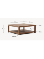 ASHAI tavolino 90x90 cm in legno massello di teck