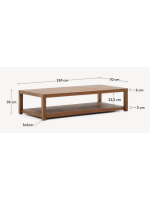 ASHAI 150x70 cm coffee table in solid teak wood