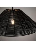 DENIM Pantalla para lámpara de suspensión Ø 60 cm en rattan negro fibra natural