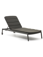 PASCAL Sun lounger with black aluminum structure and fabric cushion for outdoor terrace garden