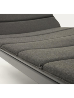 PASCAL Sun lounger with black aluminum structure and fabric cushion for outdoor terrace garden
