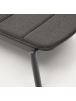 PASCAL Sun lounger with black aluminum structure and fabric cushion for outdoor terrace garden