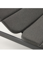PASCAL Bain de soleil avec structure en aluminium noir et coussin en tissu pour jardin terrasse extérieur