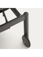 PASCAL Bain de soleil avec structure en aluminium noir et coussin en tissu pour jardin terrasse extérieur