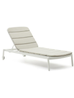 LAVANDA Bain de soleil avec structure en aluminium blanc et coussin en tissu pour jardin terrasse extérieur