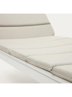 LAVANDA Bain de soleil avec structure en aluminium blanc et coussin en tissu pour jardin terrasse extérieur