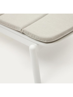 LAVANDA Bain de soleil avec structure en aluminium blanc et coussin en tissu pour jardin terrasse extérieur