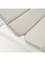 LAVANDA Bain de soleil avec structure en aluminium blanc et coussin en tissu pour jardin terrasse extérieur