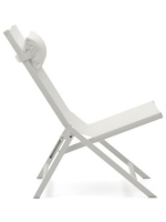 FRENSIS Chaise longue pliante pour l'extérieur en aluminium peint blanc mat pour usage domestique ou contractuel