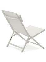 FRENSIS Chaise longue pliante pour l'extérieur en aluminium peint blanc mat pour usage domestique ou contractuel