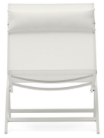 FRENSIS Chaise longue pliante pour l'extérieur en aluminium peint blanc mat pour usage domestique ou contractuel