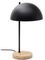TALAR Home Design Tischlampe aus schwarzem Metall und Eschenholz