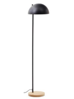 TONY lampada da terra in metallo nero e base in legno di frassino design casa