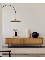 ROSY applique lamp in rattan natural fiber and black metal