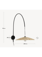 ROSY lámpara aplique en rattan fibra natural y metal negro