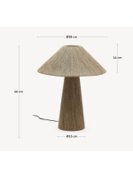 ENNER lámpara de mesa en yute fibra natural