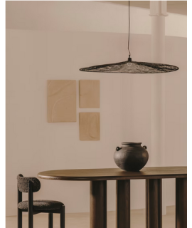 ABIAM lampe à suspension en métal noir Ø 100 cm