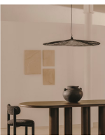ABIAM lampe à suspension en métal noir Ø 100 cm