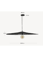 ABIAM lampe à suspension en métal noir Ø 100 cm