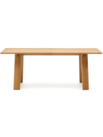 ALEREN tavolo allungabile da 200x95 cm arriva a 295x95 cm con impiallacciatura e legno massello di rovere naturale
