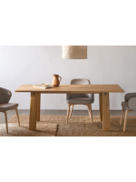 ALEREN Mesa extensible de 200x95 cm pasa a 295x95 cm con chapa y madera maciza de roble natural