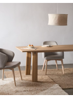 ALEREN Mesa extensible de 200x95 cm pasa a 295x95 cm con chapa y madera maciza de roble natural
