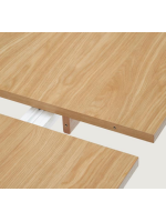 ALEREN tavolo allungabile da 200x95 cm arriva a 295x95 cm con impiallacciatura e legno massello di rovere naturale