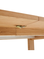 ALEREN Mesa extensible de 200x95 cm pasa a 295x95 cm con chapa y madera maciza de roble natural