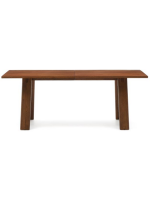 DELEREN extendable table from 200x95 cm becomes 295x95 cm with veneer and solid natural walnut finish