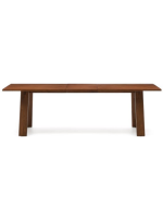 DELEREN extendable table from 200x95 cm becomes 295x95 cm with veneer and solid natural walnut finish