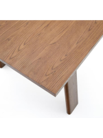 DELEREN table extensible de 200x95 cm devient 295x95 cm avec placage et bois de chêne massif finition noyer