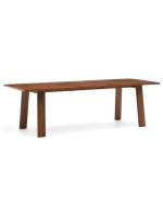 DELEREN Mesa extensible de 200x95 cm pasa a 295x95 cm con chapa y madera maciza de roble acabado en nogal