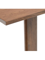 DELEREN Mesa extensible de 200x95 cm pasa a 295x95 cm con chapa y madera maciza de roble acabado en nogal