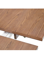 DELEREN Mesa extensible de 200x95 cm pasa a 295x95 cm con chapa y madera maciza de roble acabado en nogal