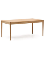 LONOEN Der ausziehbare Tisch von 160x90 cm wird zu 200x90 cm mit Furnier und massivem Natureichenholz