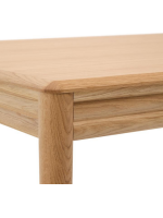 LONOEN Mesa extensible de 160x90 cm pasa a 200x90 cm con chapa y madera maciza de roble natural