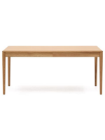 LONOEN table extensible de 160x90 cm devient 200x90 cm avec placage et bois de chêne naturel massif