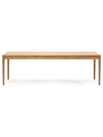 LONOEN extendable table from 160x90 cm becomes 200x90 cm with veneer and solid natural oak wood