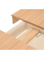LONOEN Mesa extensible de 160x90 cm pasa a 200x90 cm con chapa y madera maciza de roble natural